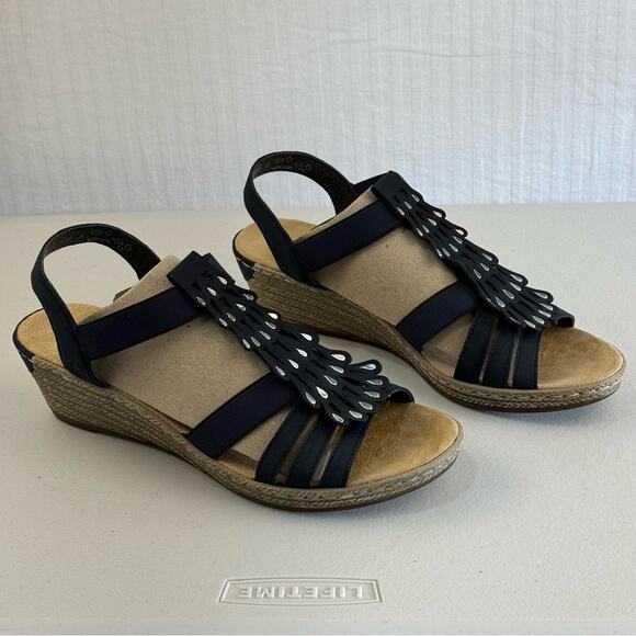 Rieker Wedge Heel Sandals Women’s Size 9.5 EUR 41 Slip On - Picture 3 of 12